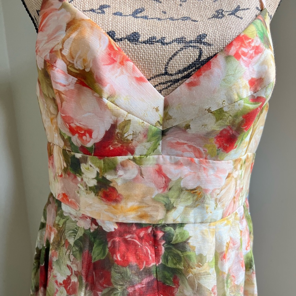 🖤SOLD🖤 Zimmermann Garden Picnic Linen & Silk Dress, Size 4 (fits like 12 US) - Picture 8 of 17